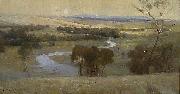 Arthur streeton Still glides the stream, and shall for ever glide oil painting artist